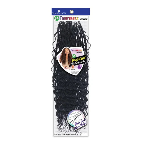 Freetress Synthetic Crochet Braid - 3X DEEP CURL BOHO BRAIDS 18